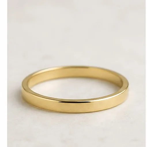 2 mm Flat Band — 9k Gold
