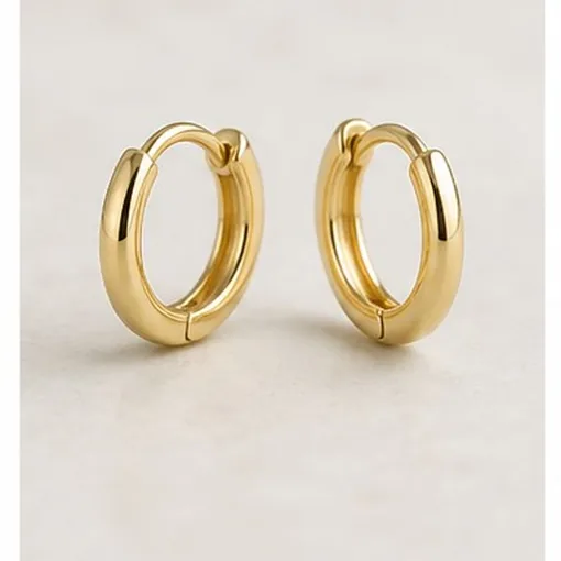 Small Huggie Hoops — Sterling Silver