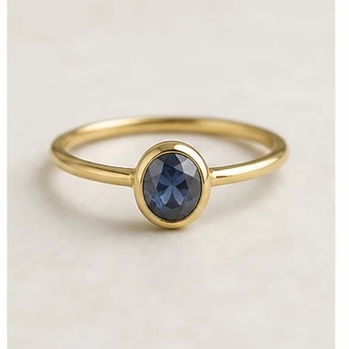 Rose-Cut Sapphire Ring — Sterling Silver